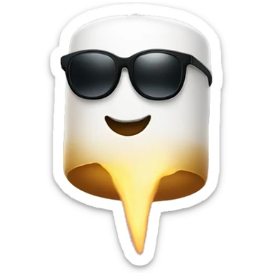 Smiling marshmallow wearing black shades and gold necklace  sticker