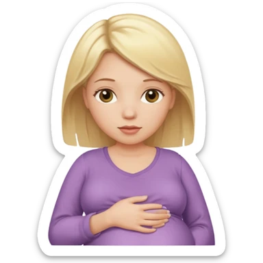 pregnant white woman with blonde hair sticker