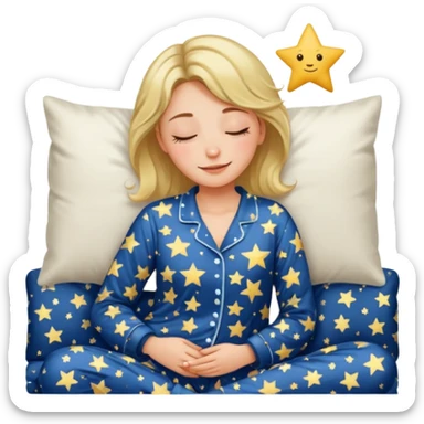  "type": "human",
      "look": "woman in star-print pyjamas, sleepy smile", sticker