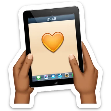 2 hands holding an ipad, no arms vertical sticker
