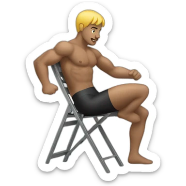 A wrestler swinging a steel folding chair sticker