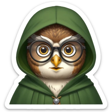 owl professor in green cloak university sticker