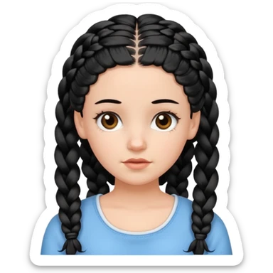 white girl with baby hair full braids black sticker