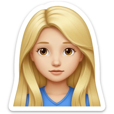 Una chica con pelo largo rubio y de piel clara  sticker