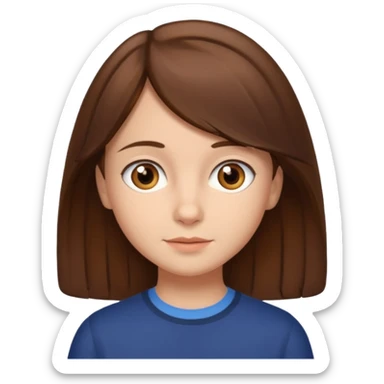 Daria whit brown hair and brown eyes a 7 year old kid sticker