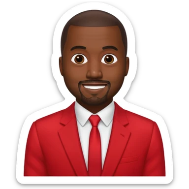 kanye west in red suit sticker