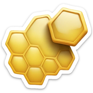 small yellow honeycomb chat bubble, mostly rectangular with rounded edges. Only outside needs to resemble honeycomb sticker