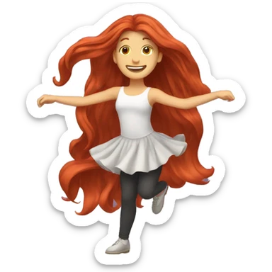 Long haired red head dancing  sticker