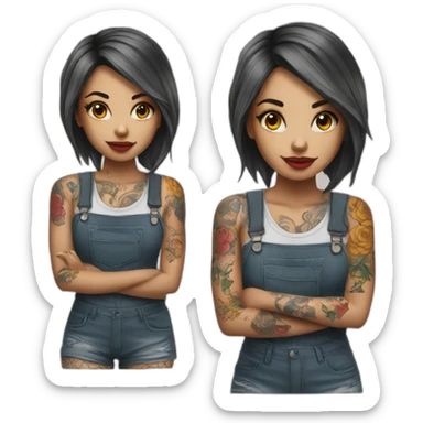 girl tattoo artist sticker