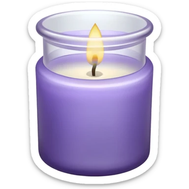 Lavender candle – purple wax in frosted glass jar with lavender flower inside sticker
