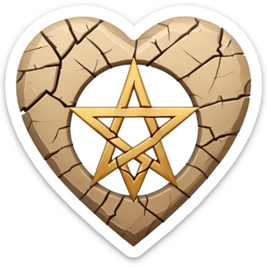 beige heart satanic sticker