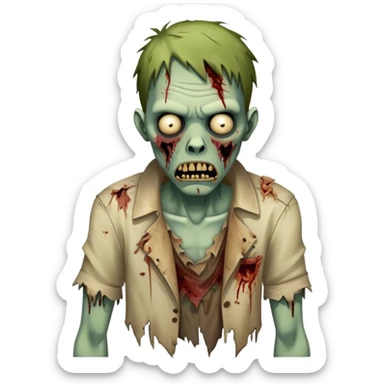 zombie with tattered clothes sticker