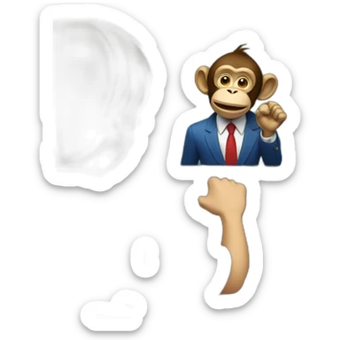 a monkey presenting the news on a TV screen sticker