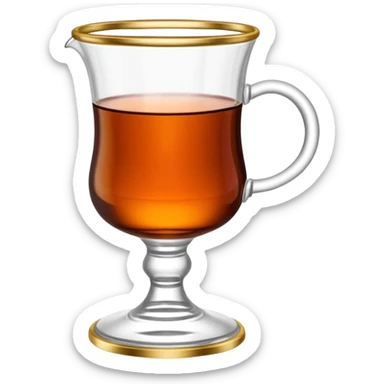 Turkish tea glass in “ince belli bardak” with the stand sticker