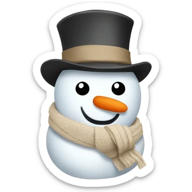 Snowman wearing a beige scarf sticker