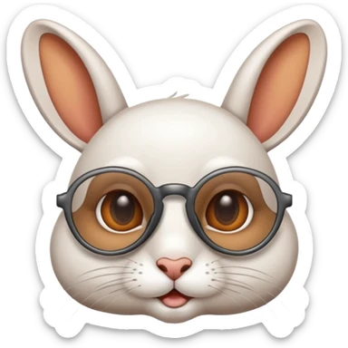 Conejo blanco con lentes sticker