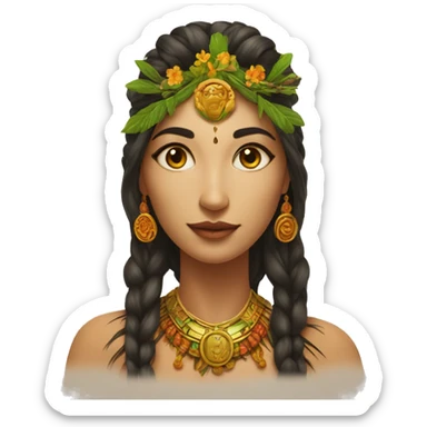 goddes woman with russian features with ayahuasca brew sticker