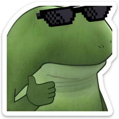 bufo frog meme with sunglasses sticker