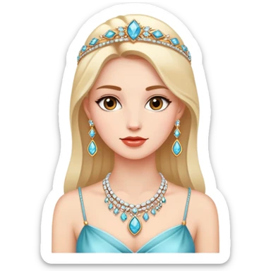 portrait of a woman with jewelry sticker