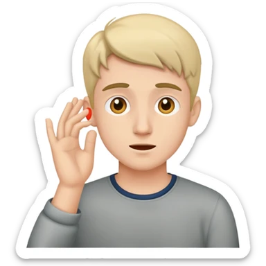 young man hearing impairment sticker