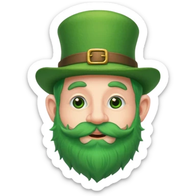 funny leprechaun green beard sticker