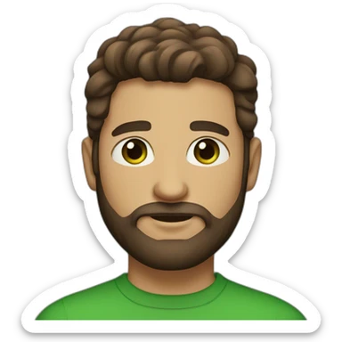 a medium and brown beard man with green eyes sticker