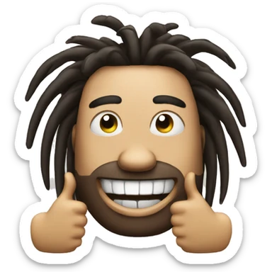 very nonchalant dreadhead with grills giving thumbs up sticker