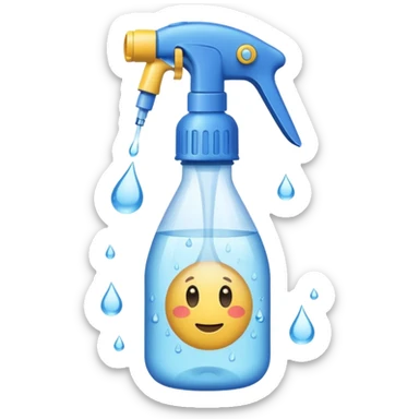 Spray bottle spraying sticker