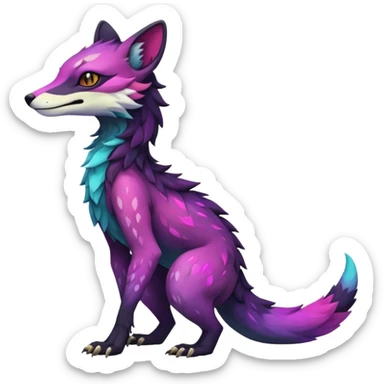 Epic Edgy Cute Colorful Vibrant Dark Nebula Modern Vernid-Sergal-Genet-creature-animal, full body sticker