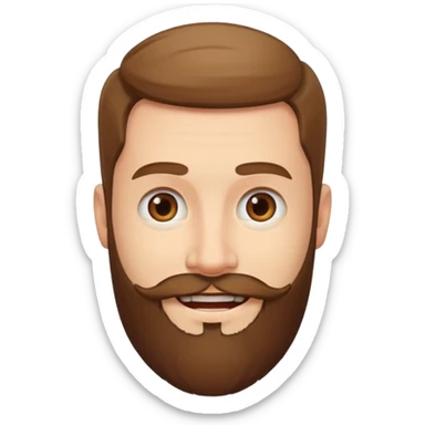 a man with beard  without mustache  sticker