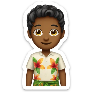 Little boy wearing lavalava skirt sticker