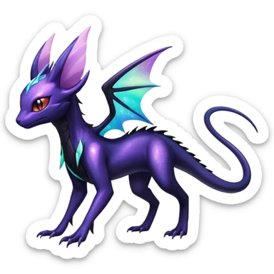Shiny Ethereal Celestial Nebulae Salandit-Noivern-Espeon-Hybrid (Full body) sticker
