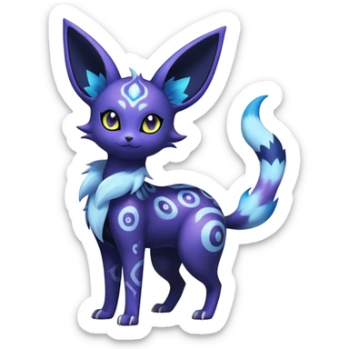 Nebulae Noibat-Espeon-Meowstic-Umbreon-Fakémon-hybrid-creature (full body)  sticker