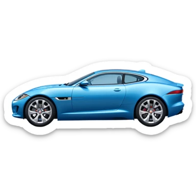 blue jaguar ca side view sticker