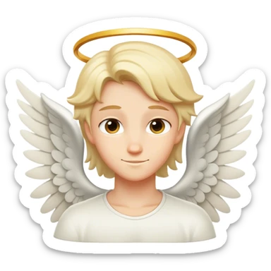 Genderless angel with a sneaky smile sticker