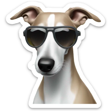 A whippet with sunglasses sticker
