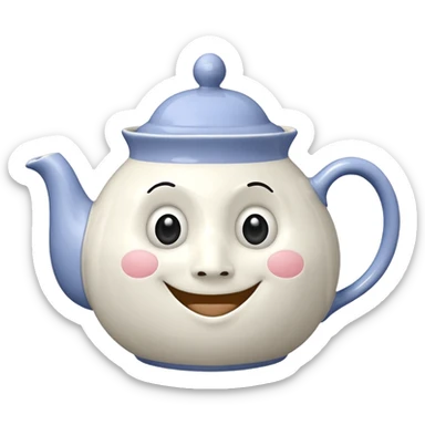 A character from the fairy tale Beauty and the Beast: Mrs. Potts, the lady who was turned into a teapot and retains the teapot's original form. sticker