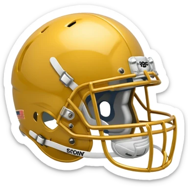 College football player helmet in gold color  sticker