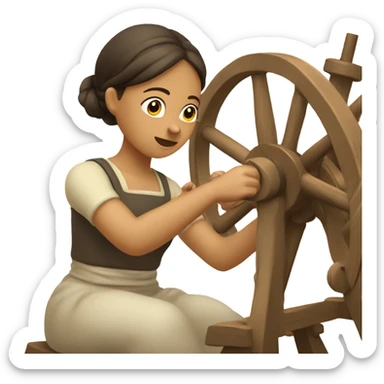 A girl using a spinning wheel emoji sticker