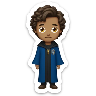brown haired man wearing a Ravenclaw robe sticker