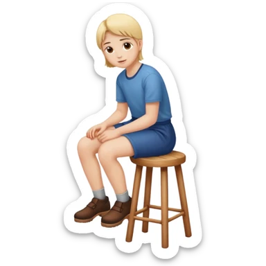 a person sitting on stool sticker