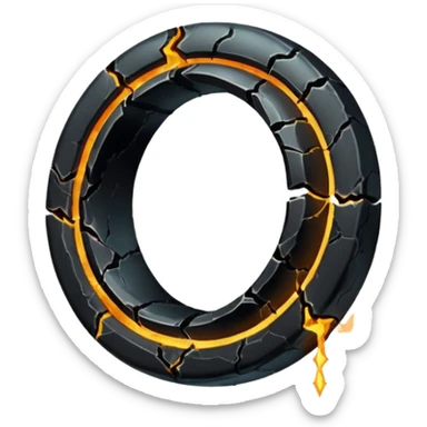 iOS sticker, cursed ring, black shades, red crack, minimal sticker