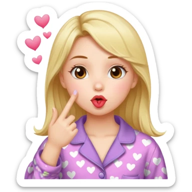 girl blowing kiss goodnight  sticker