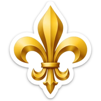 Minimal emoji-style Louisiana Creole flag with a deep blue background, a single gold five-pointed star in the upper left, and three gold fleur-de-lis below it. Flat vector design, clean lines, high contrast, no text, clear at small size. sticker