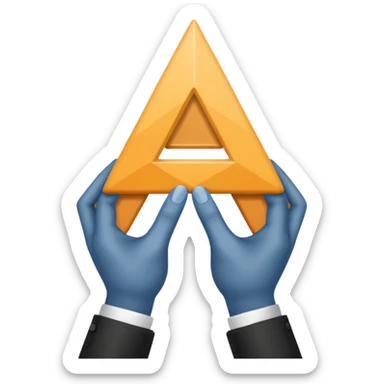 Similar to the heart hands emoji, this emoji should show a triangle created by the fingers of the hands where the two thumbs form the first side of the triangle and the remaining four fingers of each hand create one side each sticker