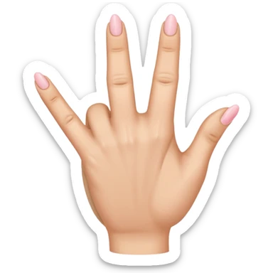 A hand with only the third finger, the thumb, and the pinky pointed up. The ring finger and pointer fingers are down sticker