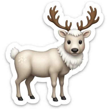 white reindeer sticker
