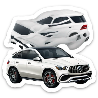 White Mercedes Benz GLE 63 Sports Couple  sticker