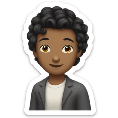 Simon Baker hug a black girl brown eyes and sblack hair in a bun sticker