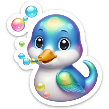animale blowing bubbles sticker